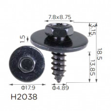 Саморіз H2038 з шайбою BMW (51718254528, 07147129160, 18803) ( уп. 100 шт.)