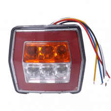 Задній ліхтар квадратний 12/24V (100*90*40мм) неоновий  шестикутний" KIR" Е-530 з ПРОВОДОМ (1 шт.)