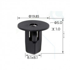 Кліпси C0031 кріплення підкрилок (OEM 9018906013,90189-06013,9018906027,B455-56-145,B45556145) (100ш