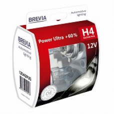 Лампа 12V H4 60/55W + 60% Power Ultra "Brevia" (Box-2шт) (12040PUS) (9шт/уп)