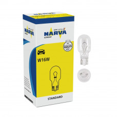 Лампа 12V (бесцок.1-контак.) W16W "Narva" (17631) (уп.10шт)