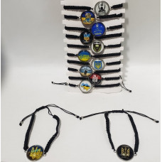 Браслет плетений бук шкіра BRAS20-29 (Українська символіка) МІКС(12шт/пл)