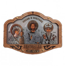 Ікона Трійця на скотчі мала дерев'яна з ладаном (6,0х8,2см)