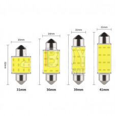 Світлодіод 12V Т11 41mm Білий COB "31209" +140Lm (№137)