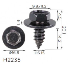 Саморіз H2235 з шайбою GM (115009949, 11509371, 18819) ( уп. 100 шт.)