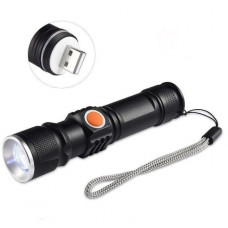Ліхтарик-ручний АКБ вбудований,діод T6,USB,довж.-11см,метал. корп."X-Balong" BL515-T6