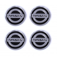 Наклейка на ковпаки NISSAN (60мм) чорна (4шт)