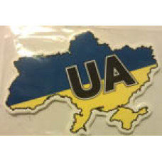 Наліпка "UA" карта кольорова (уп.10шт)