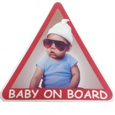 Наліпка Попереджувальна "Дитина в авто" "Baby on board" в червоному трикутнику