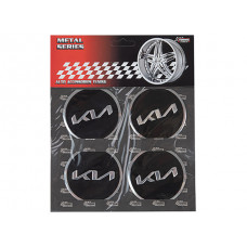 Наклейка на ковпаки KIA (60мм) чорна NEW LOGO (4шт)