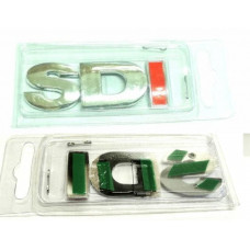 Емблема - напис "SDI" на багажник_ (I червона) 73х26мм (блістер)