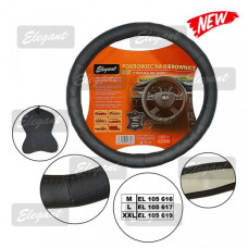 Чохол на кермо шкіра "XL" (42см) чорний Elegant 105618 масаж (25шт/ящ)