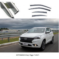 Дефлектори вікон Chery Tiggo 7 2017- П К скотч "FLY" "Нерж.сталь 3D" BCYTG71723-W/S (146-147)
