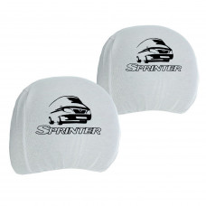 Чохол підголівників MERS SPRINTER білий-чорний логотип