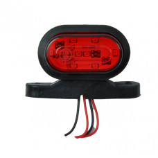 Габарит "ріжки" прямий 5*8см 12/24v міні-овальний червоний+білий 8+8LED "KIR" MRT-303 (1шт)