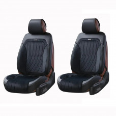Чохли - Накидки сидіння Алькантара + Шкір. зам 3D "MODENA" Чорні Elegant Передні - 700 236