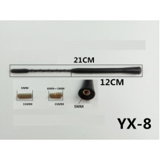 Антенний наконечник (витий) 5мм YX-8 адаптери M6-M6; M5-M6 (довжина 21см,12см)