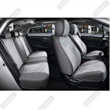 Чохли - Накидки сидіння Алькантара + Шкір.зам5D"SORRENTO" (закр-а спинка+кишеня)Сірі Elegant 700153
