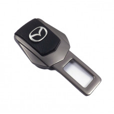 Заглушка ременя безпеки метал "Mazda" (1шт) цинк.сплав + шкіра (тип №2) ГРАФІТ
