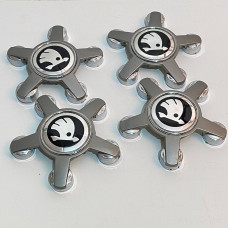 Ковпачки на титани "Skoda" (135/57мм) чорний/хром. краб/зірка 4F0601165