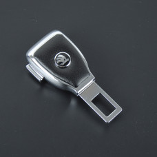 Заглушка ременя безпеки метал "Skoda" NEW (1шт) цинк.сплав + шкіра + вхід під ремінь (№5)