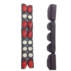 Катафот (16шт) на кромку дверей №3 овал+Круг червоний/білий