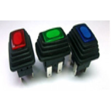 Клавіша №142 Герметична червона прямокутна On Off 6к-т 12V LED Підсвічування