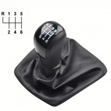 Ручка КПП з чохлом Skoda Octаvia II (04-11) Black пластик (R6 Speed) New Style FXSKD-17/6