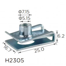Скоба H2305 під гвинт L-25x16.7 D=5 універсальна М6 ( уп. 100 шт.)