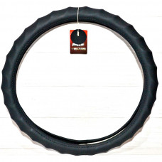 Чохол на кермо шкіра "М" (37-38см) чорний Autogen CK 111BK масаж/1шов біла основа