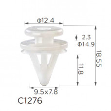 Кліпси C1276 обшивки дверей ЧОРНА RENAULT, VOLVO,OPEL, NISSAN (7703077250, 7703077354, 15007)(уп.100