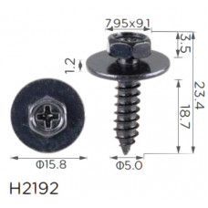 Саморіз H2192 з шайбою HYUNDAI, KIA (1244205207B, 12442-05207B, 18806) ( уп. 100 шт.)