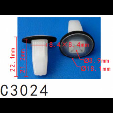 Кліпси C3024 втулка під саморіз HYUNDAI (8691021010, 86910-21010, 14321) ( уп. 100 шт.)