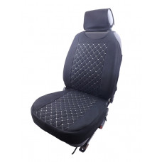 Майка чорна/РОМБ стьобаний сірой ниткою на флісі(1+1)Закритий бік та низ/2-а підголовника)