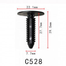 Кліпси C0528 кріплення обшивки GM, CHRYSLER, DODGE, FORD, AUDI, VW, JEEP, SEAT, SKODA (уп.100шт)