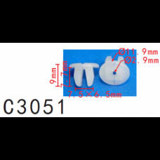 Кліпси C3051 під саморіз/дверіІ HYUNDAI, KIA (1491004000, 14910-04000, 14149) ( уп. 100 шт.)