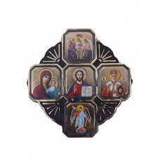 Хрест великий на скотчі 5 образів під склом