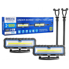 Переноска інспекційна Профі 2x10W COB/1000 lm, АКБ-2x4000Ah, кроншт.телеск 120-190см/ Brevia №11520