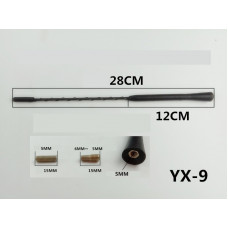 Антенний наконечник (витий) 5мм YX-9 адаптери M6-M6; M5-M6 (довжина 28см,12см))