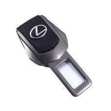Заглушка ременя безпеки метал "Lexus" (1шт) цинк.сплав + шкіра (тип №2) ГРАФІТ