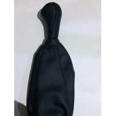 Ручка КПП+ пильник 09 BK Шкір.зам чорна (коротка) Avtoban