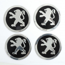 Наклейка на ковпаки PEUGEOT (90мм) чорна (4шт)