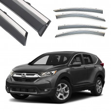 Дефлектори вікон Honda CRV 17- П/К скотч "FLY" (нерж. сталь 3D)BHDCV1723-W/S (1-2)
