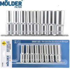 Набір головок 8од. 1/2" (10-22мм) 6 гран. Високі "Molder" (МТ68008) планка (5шт/уп)