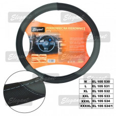 Чохол на кермо "M" (37-38см) чорний/сірий Elegant 105530