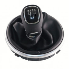 Ручка КПП з чохлом Skoda Fabia II (06-10) Silver/шкіра (R5 Speed) FXSKD-29/5
