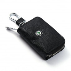 Чохол для ключів з карабіном Skoda (Шкіра)