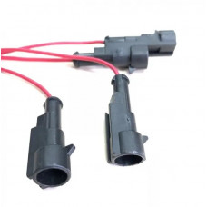 Роз'єм з проводом 1 контакт "євро" мама пластмас. пиловологозахищений (924)