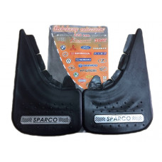 Бризговики малі чорні - 2шт - "SPARCO-"Срібний напис + М'які (з Видавлен.Шипам.)