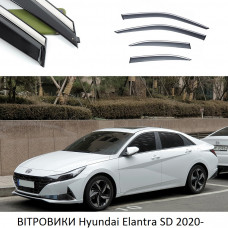 Дефлектори вікон Hyundai Elantra SD 2020- П/К "FLY""нерж.сталь 3D"BHYET2023-W/S(48-49)